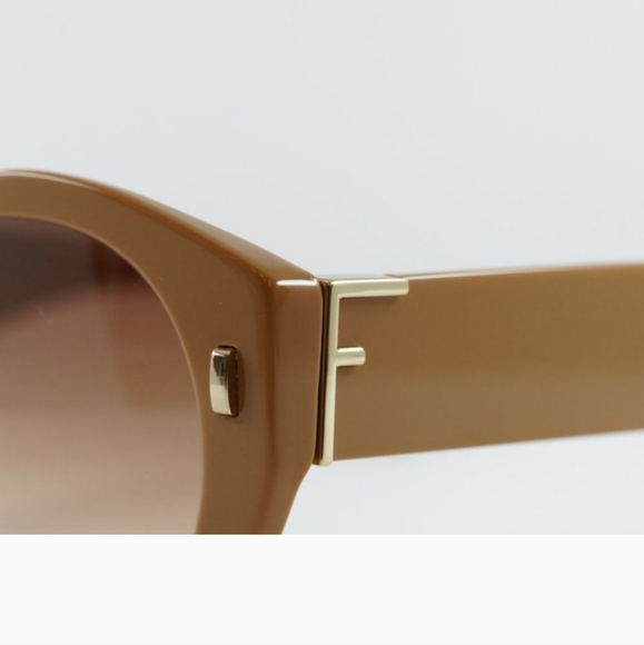 💯 NEW FENDI FE40037U 57F CAMEL BROWN PINK SUNGLASSES - Picture 3 of 10